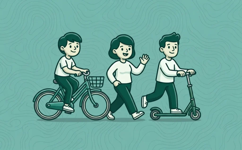 À vélo, à pied, en trottinette im Magic Parc